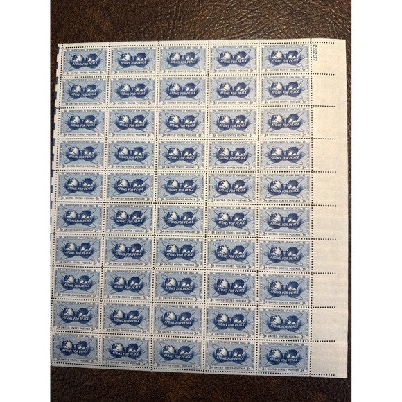 Other - Vintage Postage Stamps (50): Atoms For Peace 3-Cent Stamps (1955)